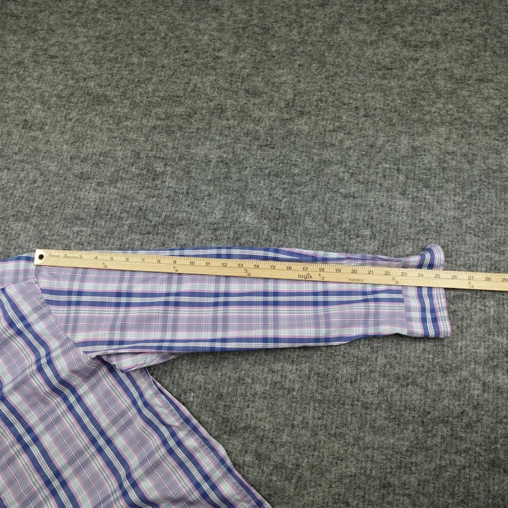 Vineyard Vines Shirt Mens Medium Blue Plaid Pink On The Go Performance Brrr - Picture 8 of 9